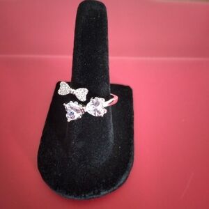 Silver Bow and Heart Ring